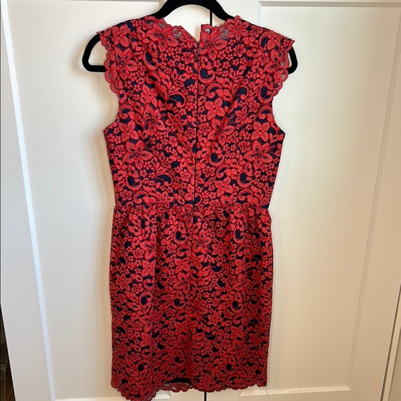 Shoshanna Sierra Red & Navy Lace Dres | Size 6 - Picture 5 of 8